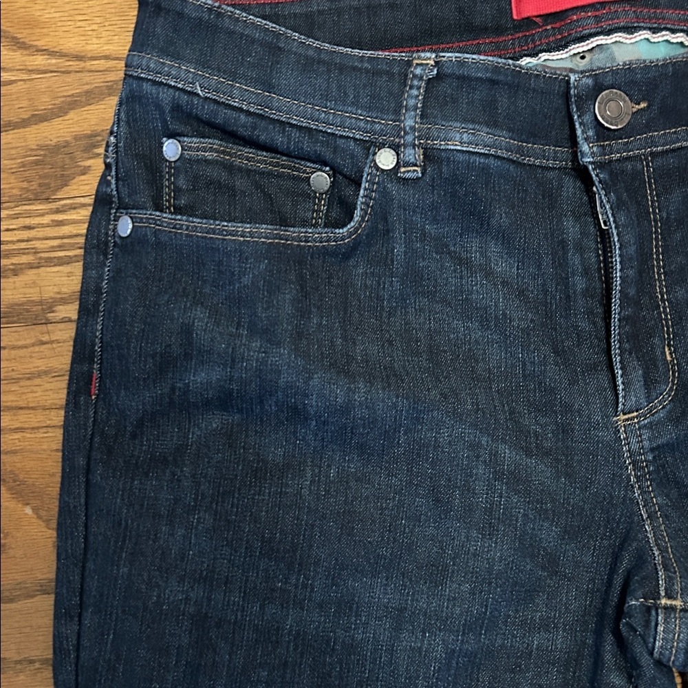 LLBean Flannel Lined Classic Dark Blue Straight Leg Jeans Size 10 - Picture 6 of 15